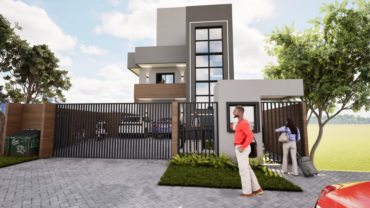 Perspectiva ilustrativa da fachada do Residencial Clara Polsin